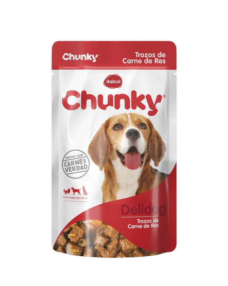 POUCH CHUNKY TROZOS DE CARNE DE RES X 250 GR