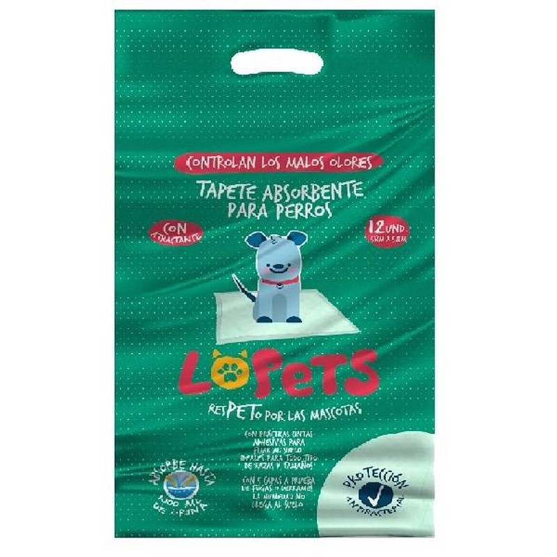 TAPETE ABSORBENTE LOPETS X 12 UND
