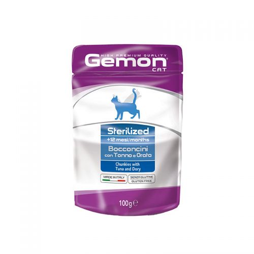 [GEMON POUCH CAT STERILIZED X 100 GR TUNA ANDA DORY X] GEMON POUCH CAT STERILIZED X 100 GR TUNA ANDA DORY X 100 GR