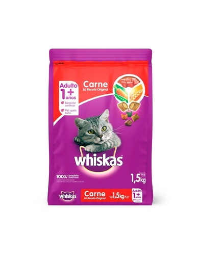WHISKAS CARNE ADULTO X 1.5 KG