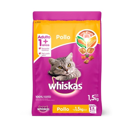 WHISKAS ADULTO POLLO X 1.5 KG