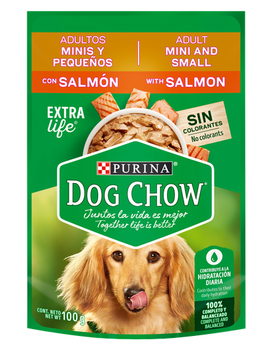 [12478526] DOG CHOW ADULTOS MINIS Y PEQUEÑOS CON SALMÓN 100 GR